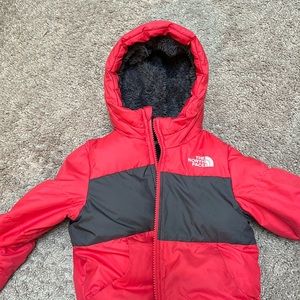 Pink north face puffer